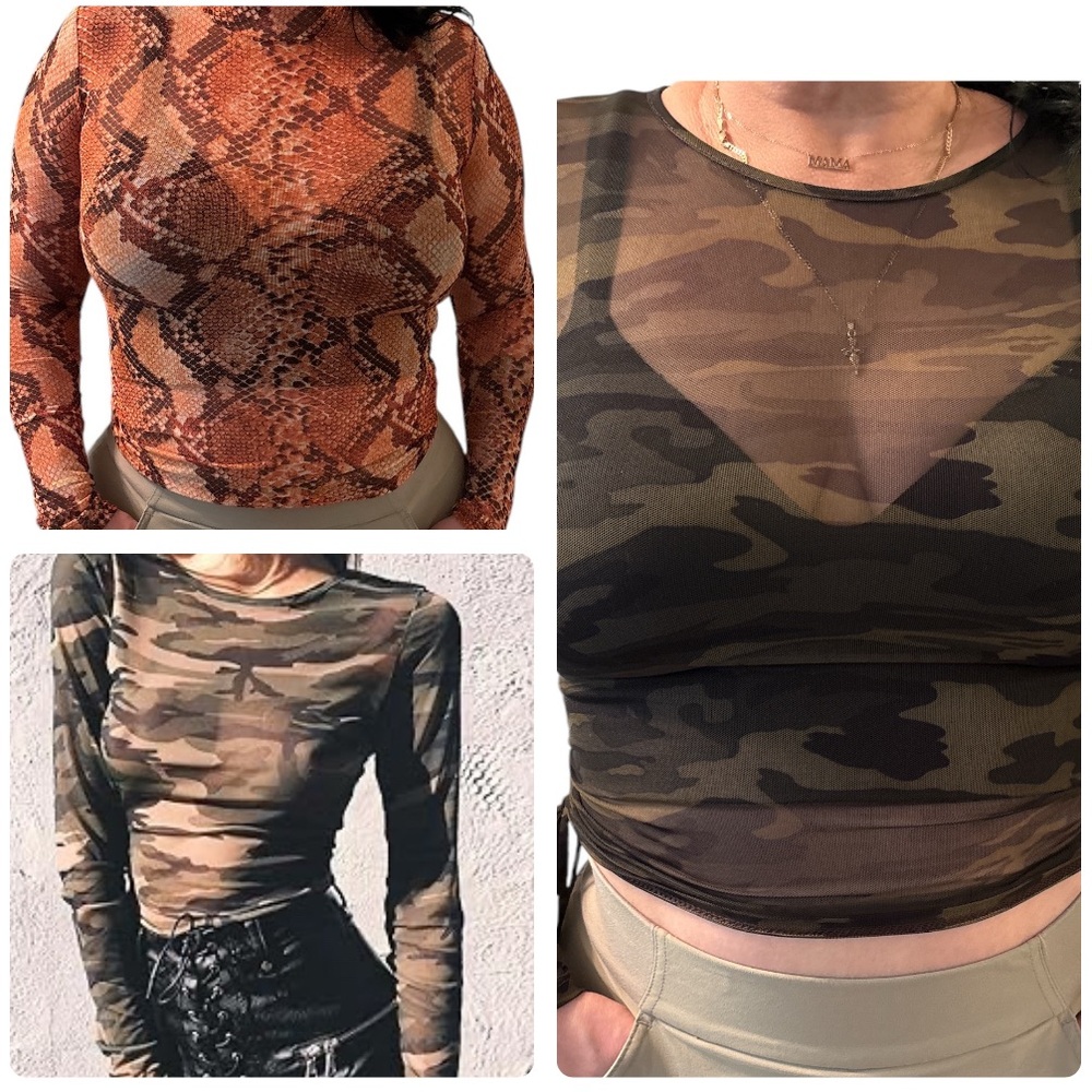 2 pcs Bundle SZ S Camo print long sleeve tops brand (forever21)(freekisses)nwot